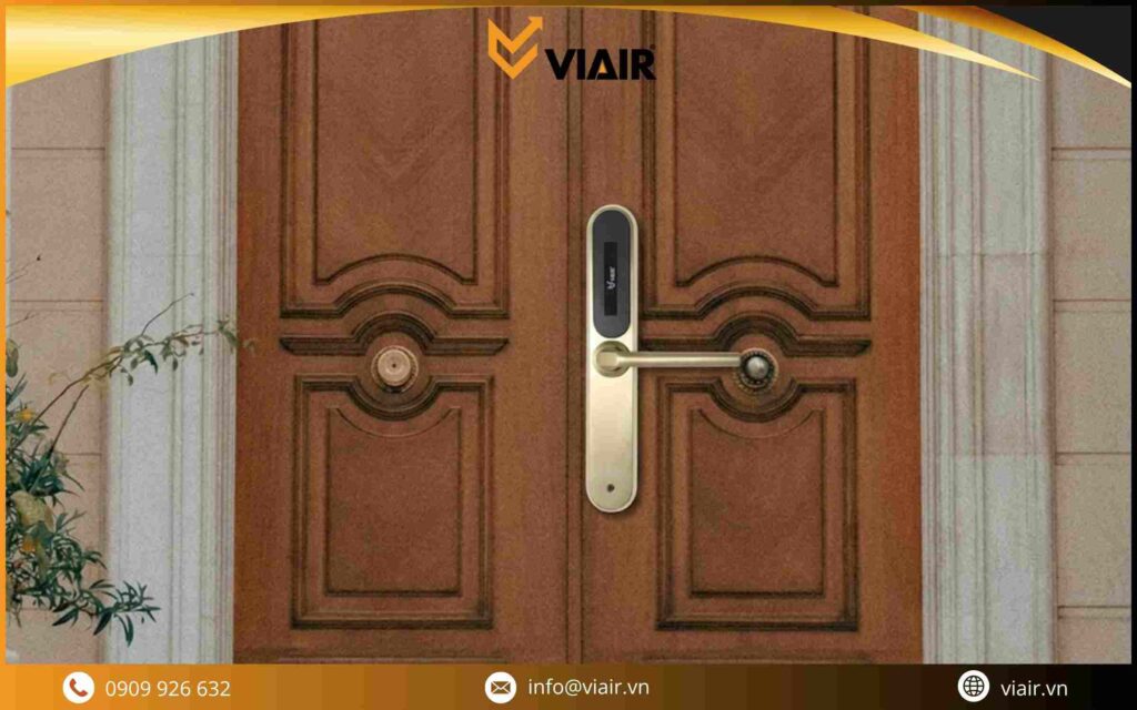 Khóa điện tử vân tay thông minh Viair cho cửa gỗ chung cư