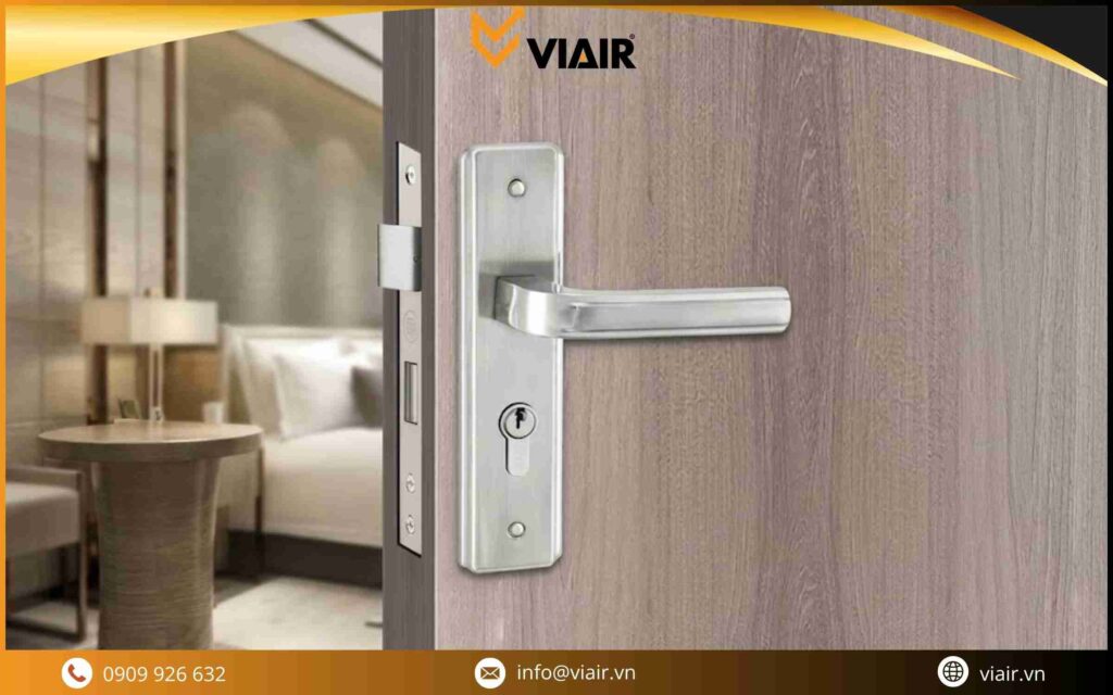 Khóa tay gạt inox cho cửa gỗ