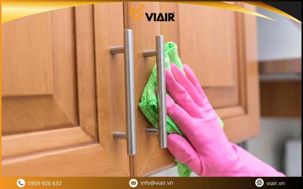 Tai nắm tủ bếp inox 304 dễ lau chùi, dễ vệ sinh