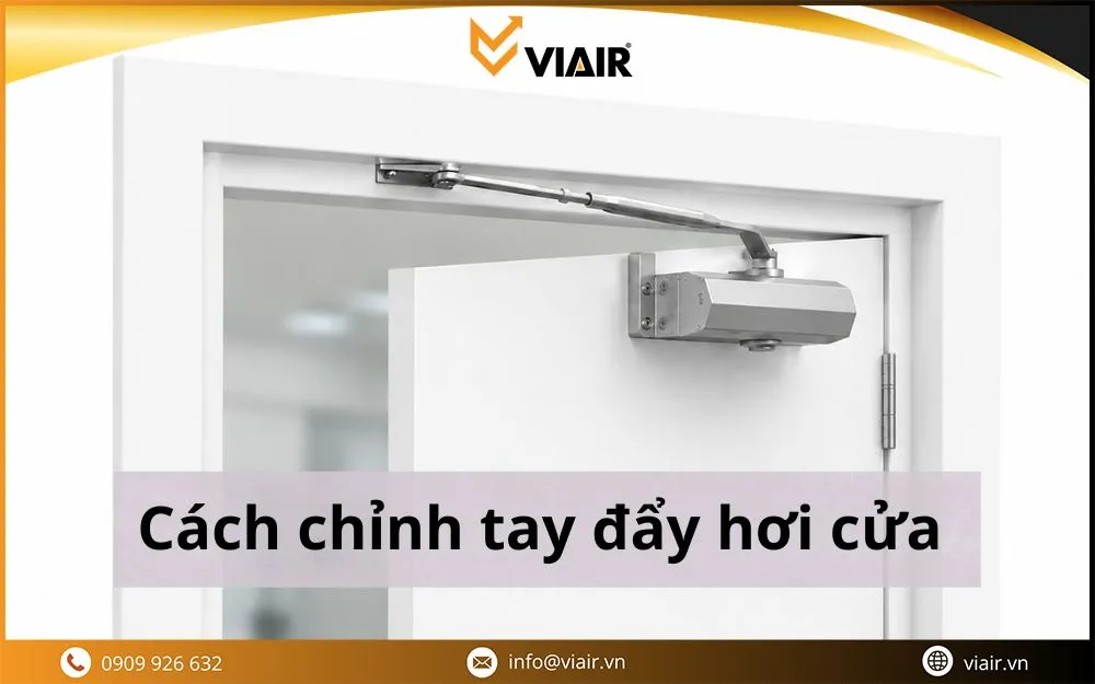 cách chỉnh tay đẩy hơi cửa