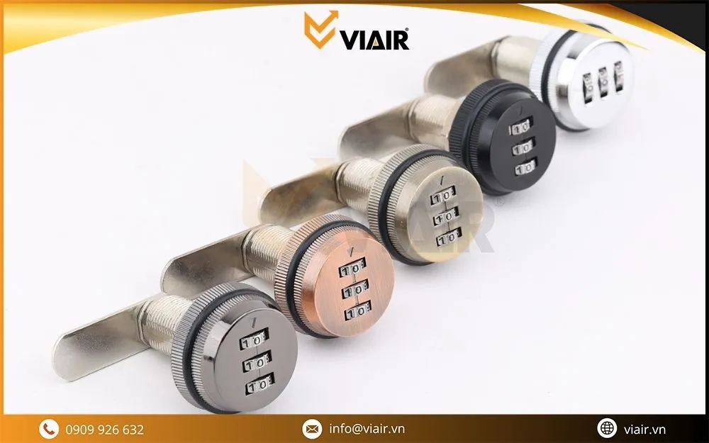 Khóa tủ số kim loại PL30, PL16 chất liệu bền bỉ, dễ lắp đặt