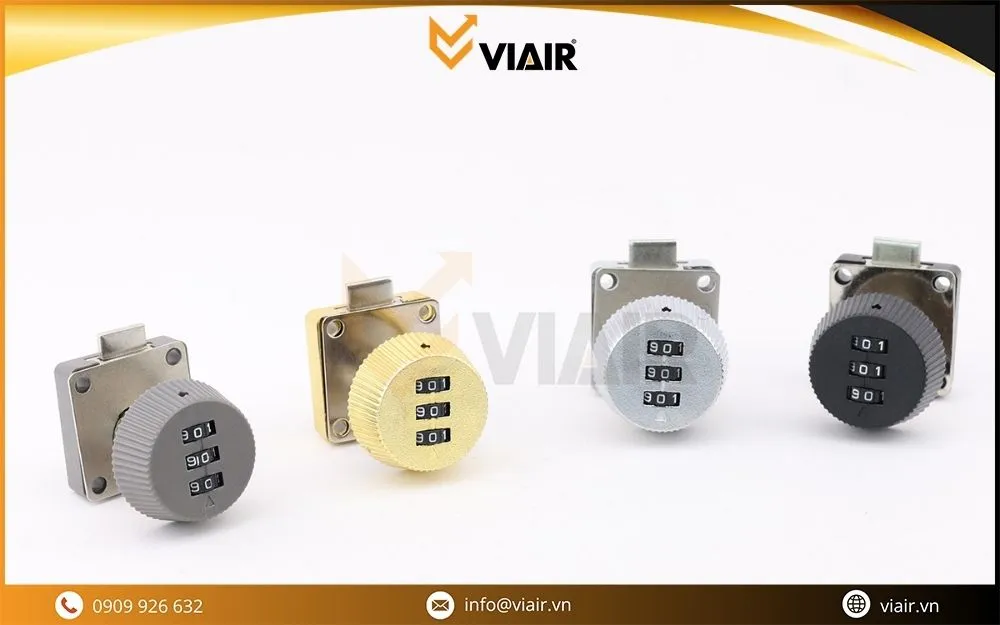 Khóa tủ số hợp kim bọc nhựa FEB Tròn, Tròn-Xiên bền đẹp, chống trầy xước
