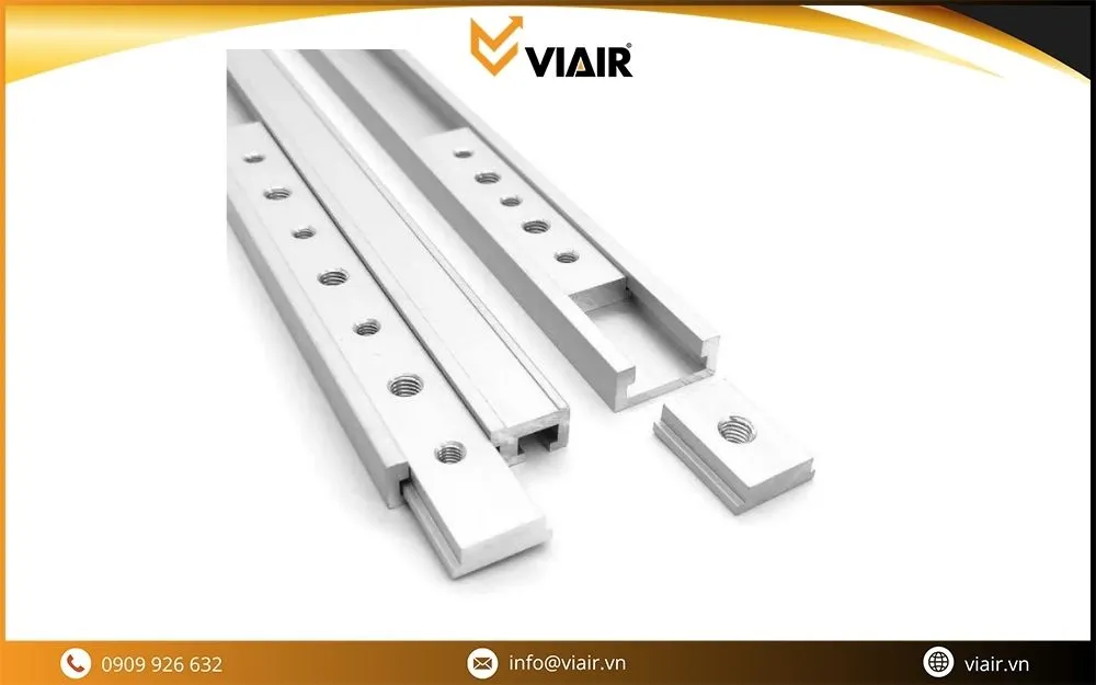 Ray trượt nhôm nhẹ, chống oxy hóa, thích hợp cho cửa lùa và nội thất hiện đại