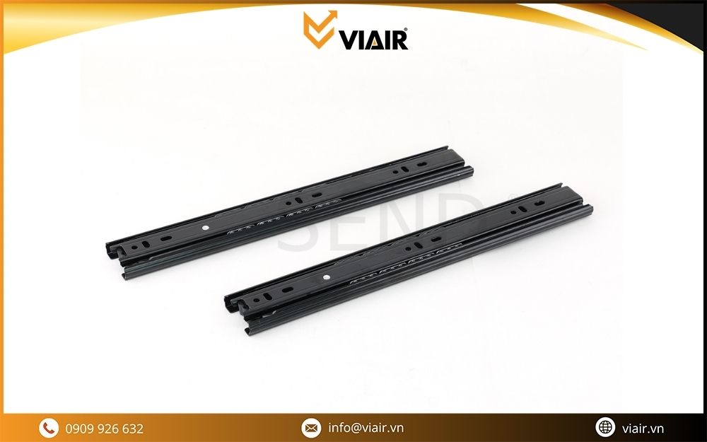 Ray trượt SEND 4210 màu đen và trắng, vận hành mượt mà, phù hợp nhiều hệ tủ nội thất