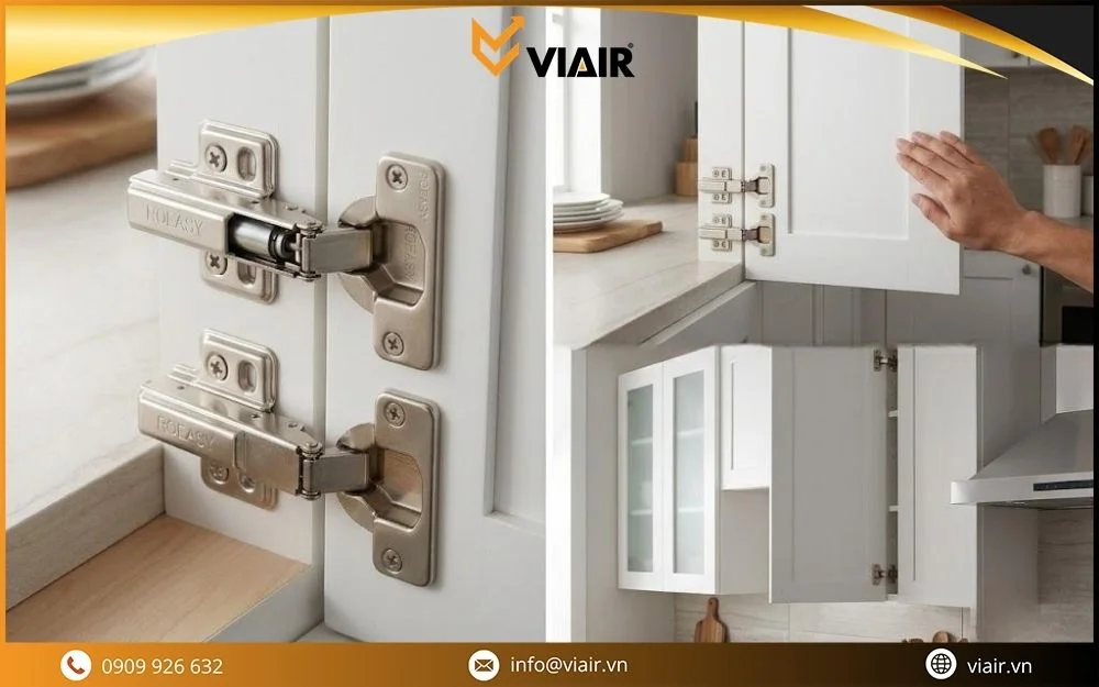 Chọn bật hơi theo chất liệu và trọng lượng cánh tủ
