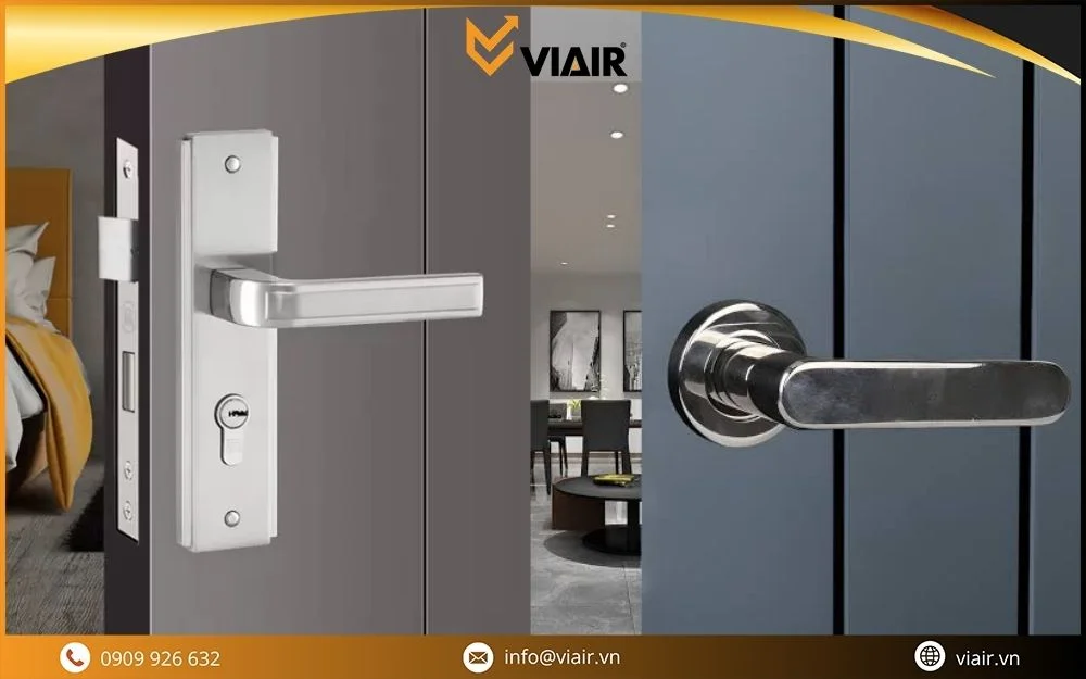 Khóa cửa bằng inox thiết kế hiện đại cho không gian nhà ở