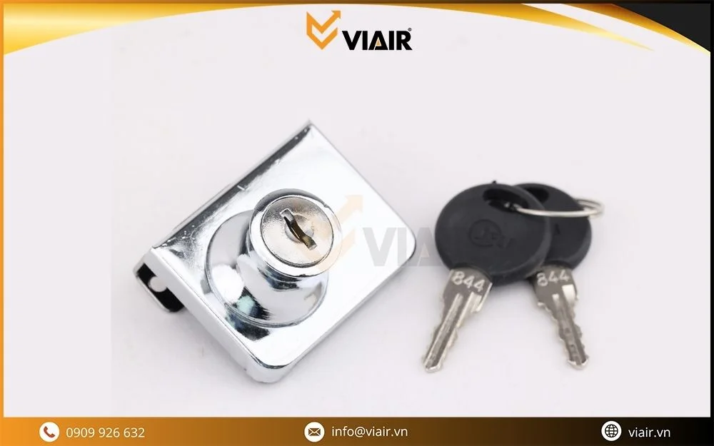Khóa kính đôi hợp kim PL GL-409 được thiết kế cho tủ kính hai cánh