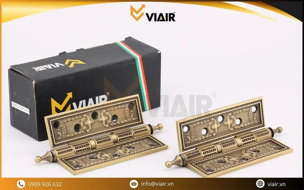 Các mẫu bản lề cửa Viair đa dạng kiểu dáng và chất liệu.