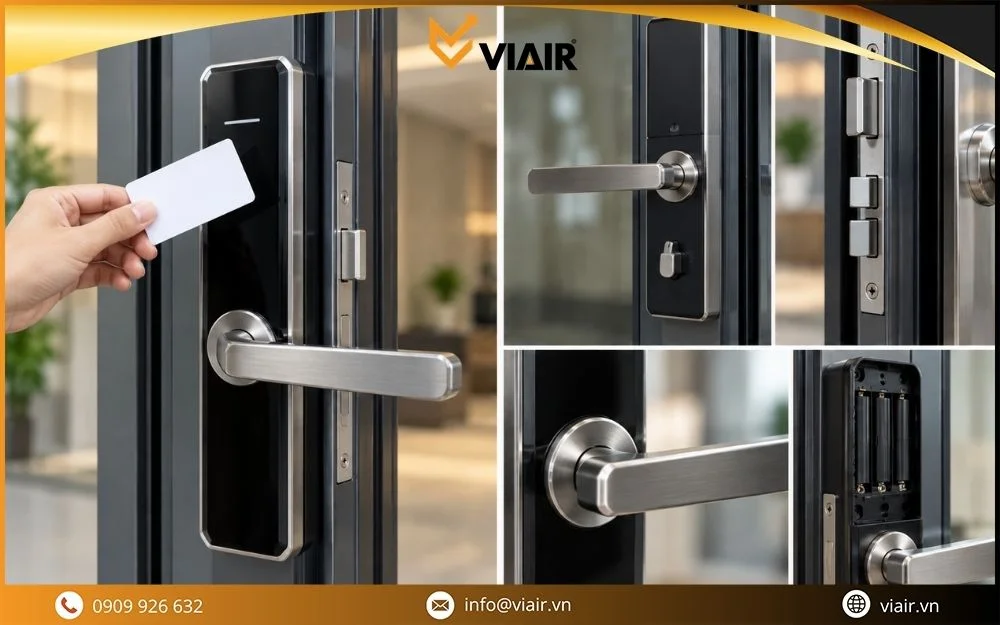 Khóa vân tay cửa nhôm kính