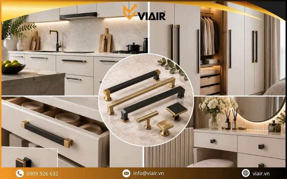Phối tương phản tạo điểm nhấn sắc nét cho hệ tủ hiện đại