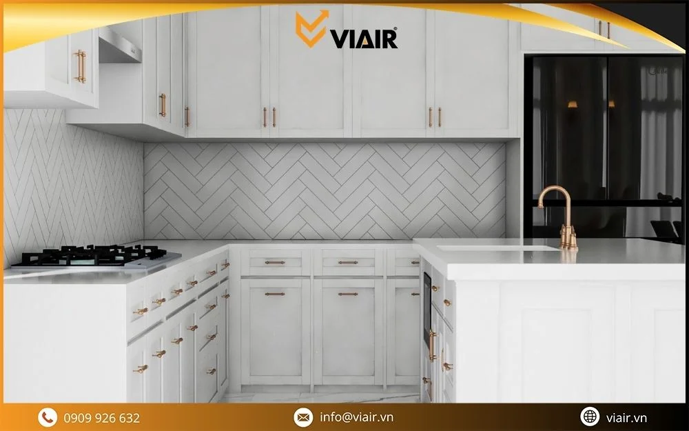 Phong cách thiết kế của tủ bếp phù hợp với nội thất