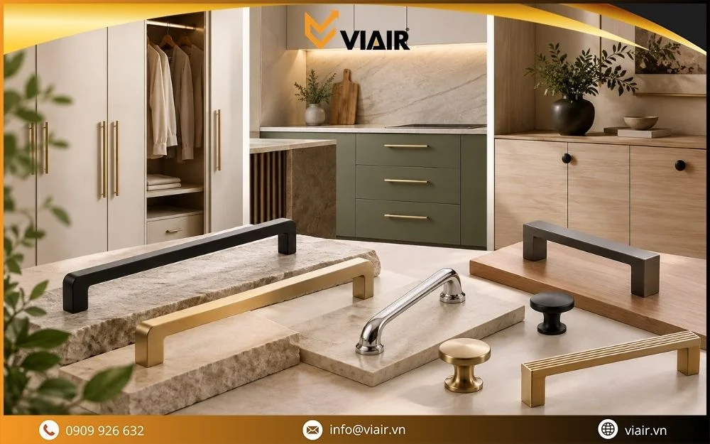 Thương hiệu tay nắm cửa tủ Viair